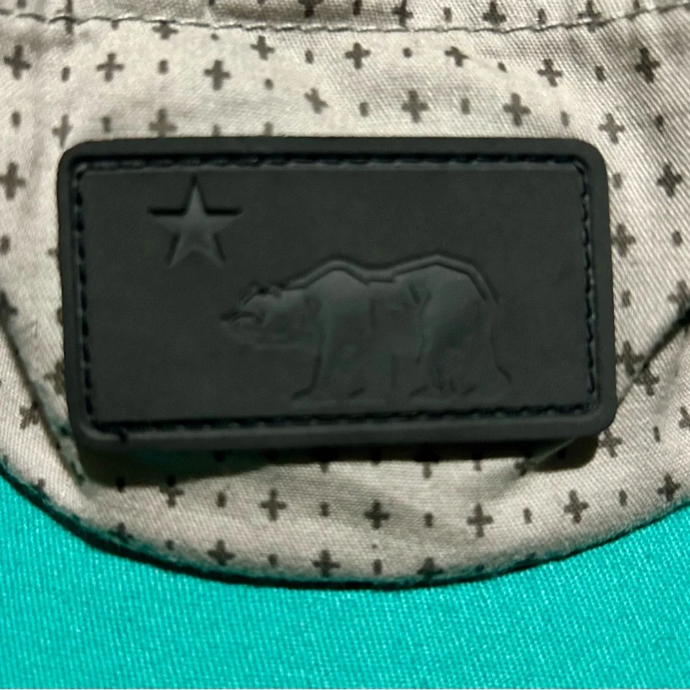 Official Gray Kids' Hat with Teal Brim & California Flag Five Panel OSFA
